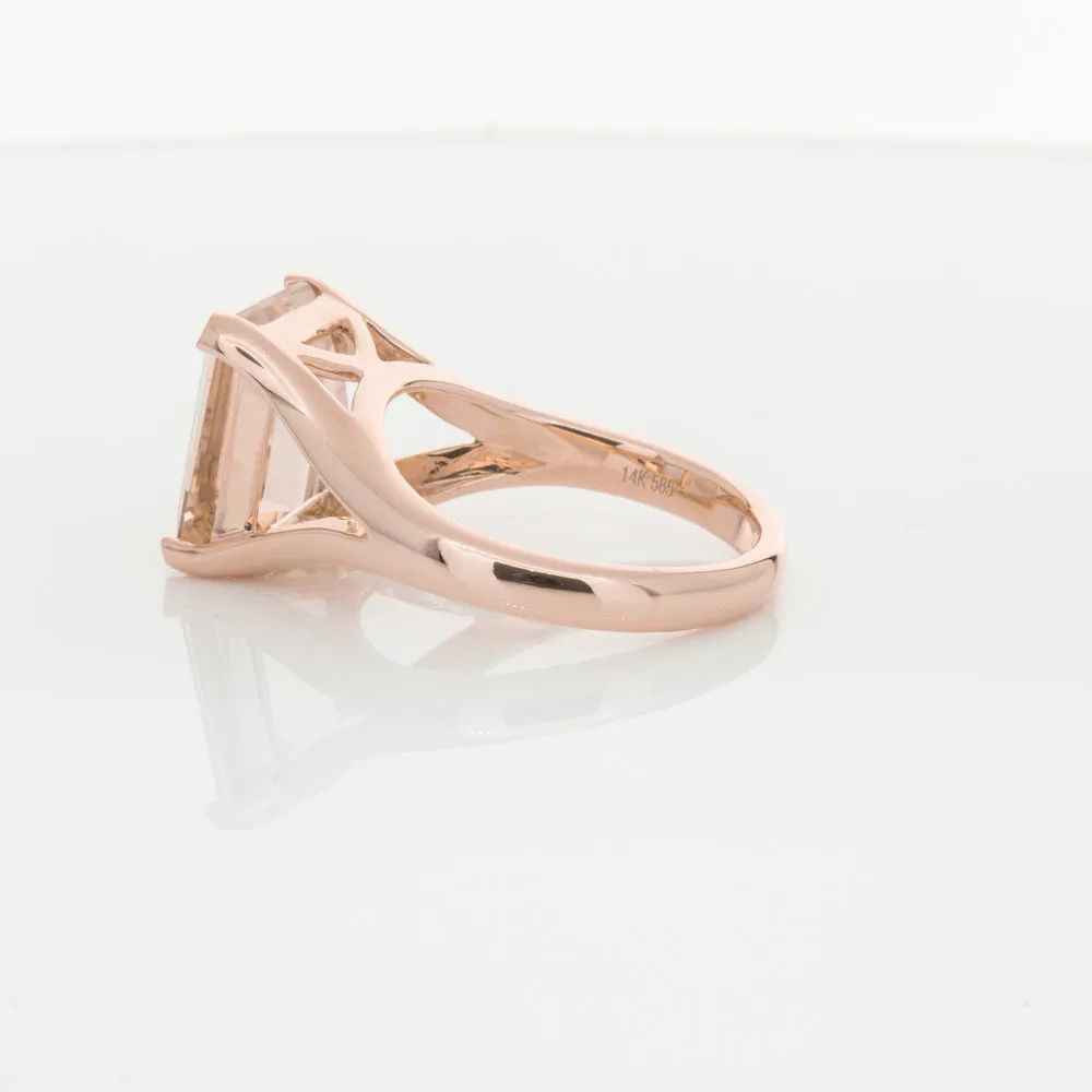 14ct Rose Gold Morganite Verona Ring