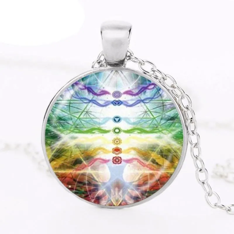 7 Chakra Reiki Healing Necklace Buddha Yoga Meditation Pendant Spiritual Om Symbol Hope Jewelry Chain Statement Necklace