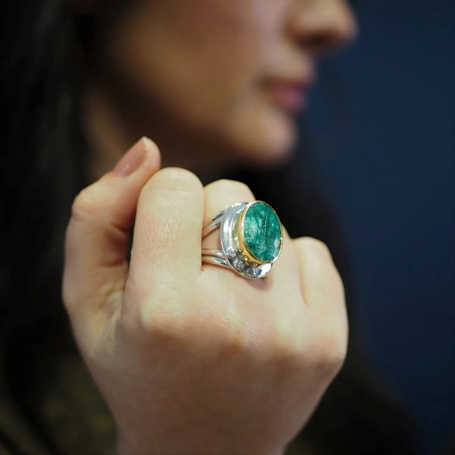 Adjustable Eyetelia Ring in various gemstones