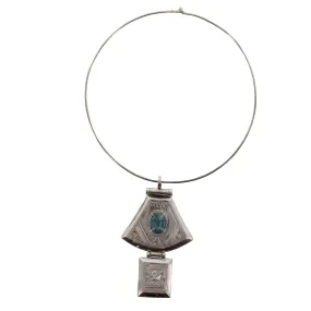AGHILAS||Semi-Precious Turquoise Stone & Silver Pendant