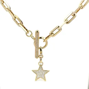 Aspery and Guldag Paperclip Chain & Diamond Toggle Necklace