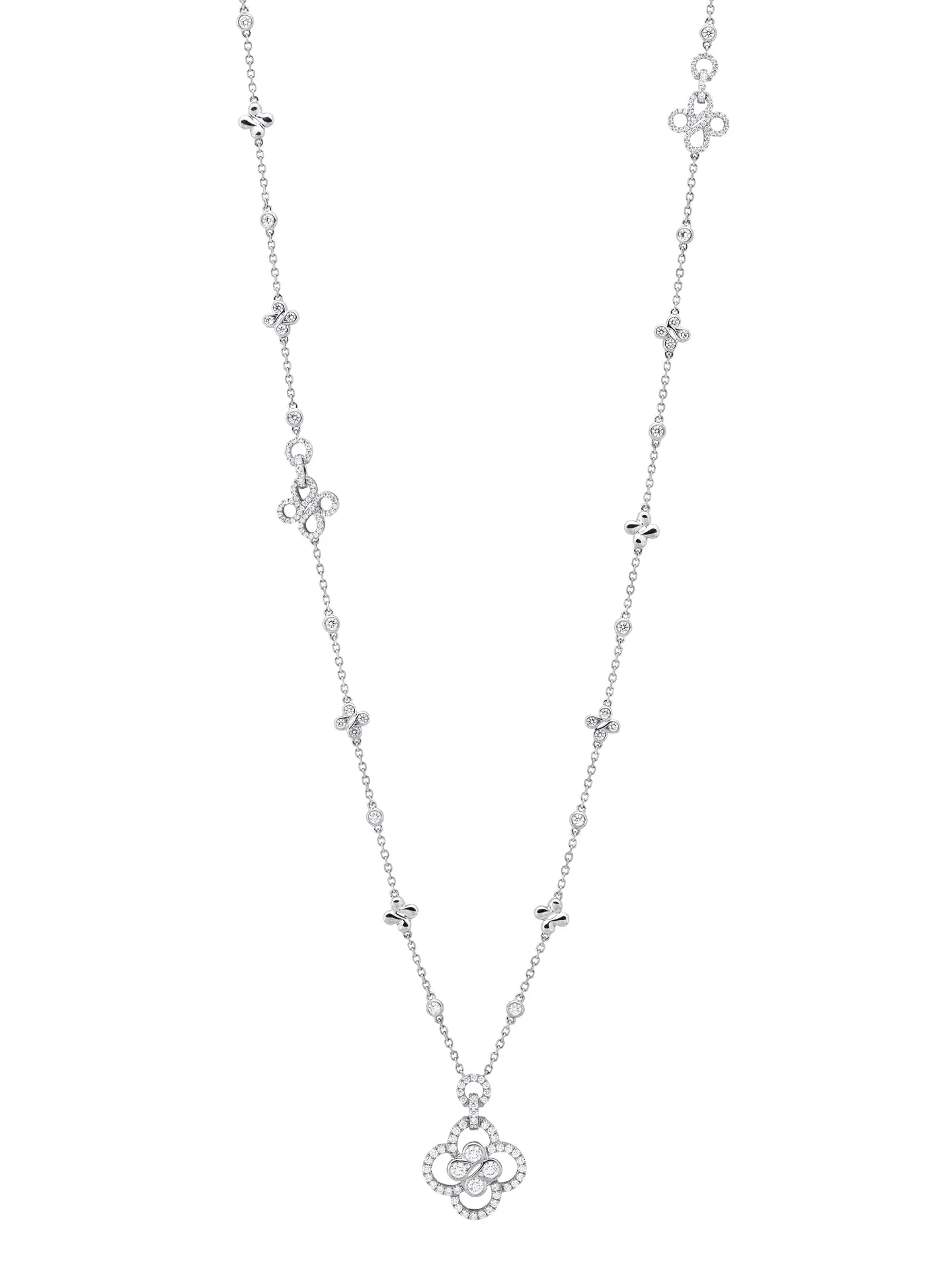 Be Boodles Long White Gold Necklace