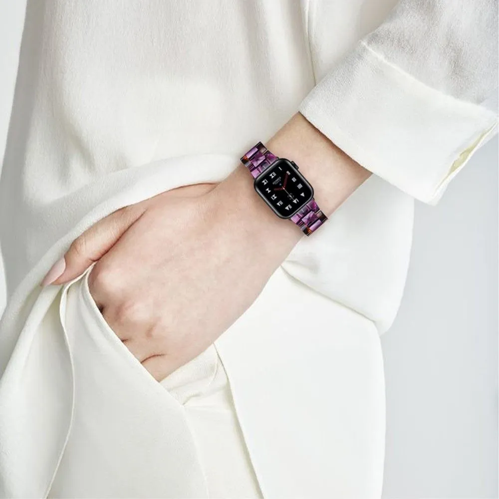 Color splice resin watch strap for Apple Watch (45mm) - Hawksbill / Purple