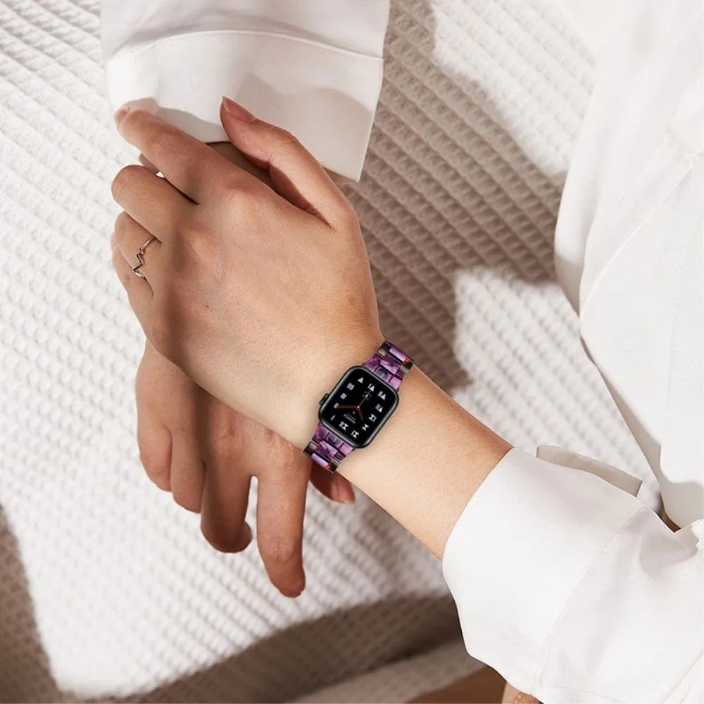 Color splice resin watch strap for Apple Watch (45mm) - Hawksbill / Purple