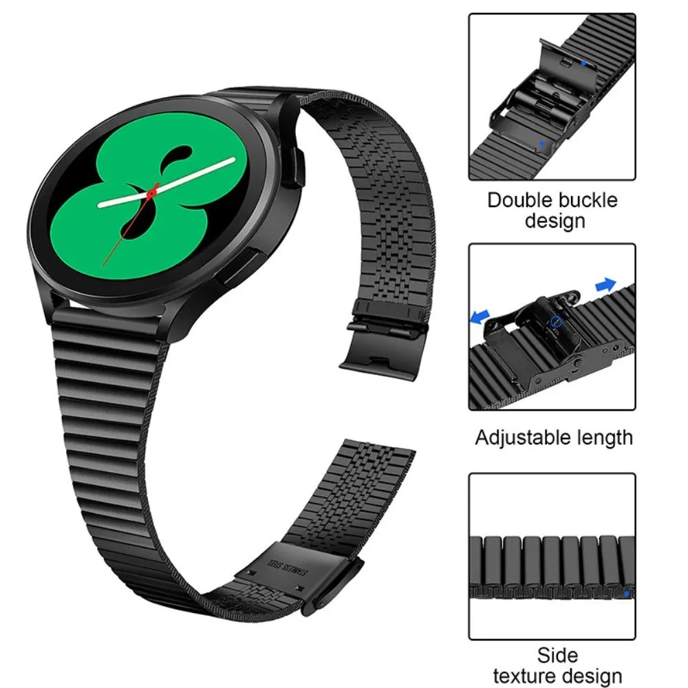 Double buckle stainless steel watch strap for Samsung Galaxy Watch - Black