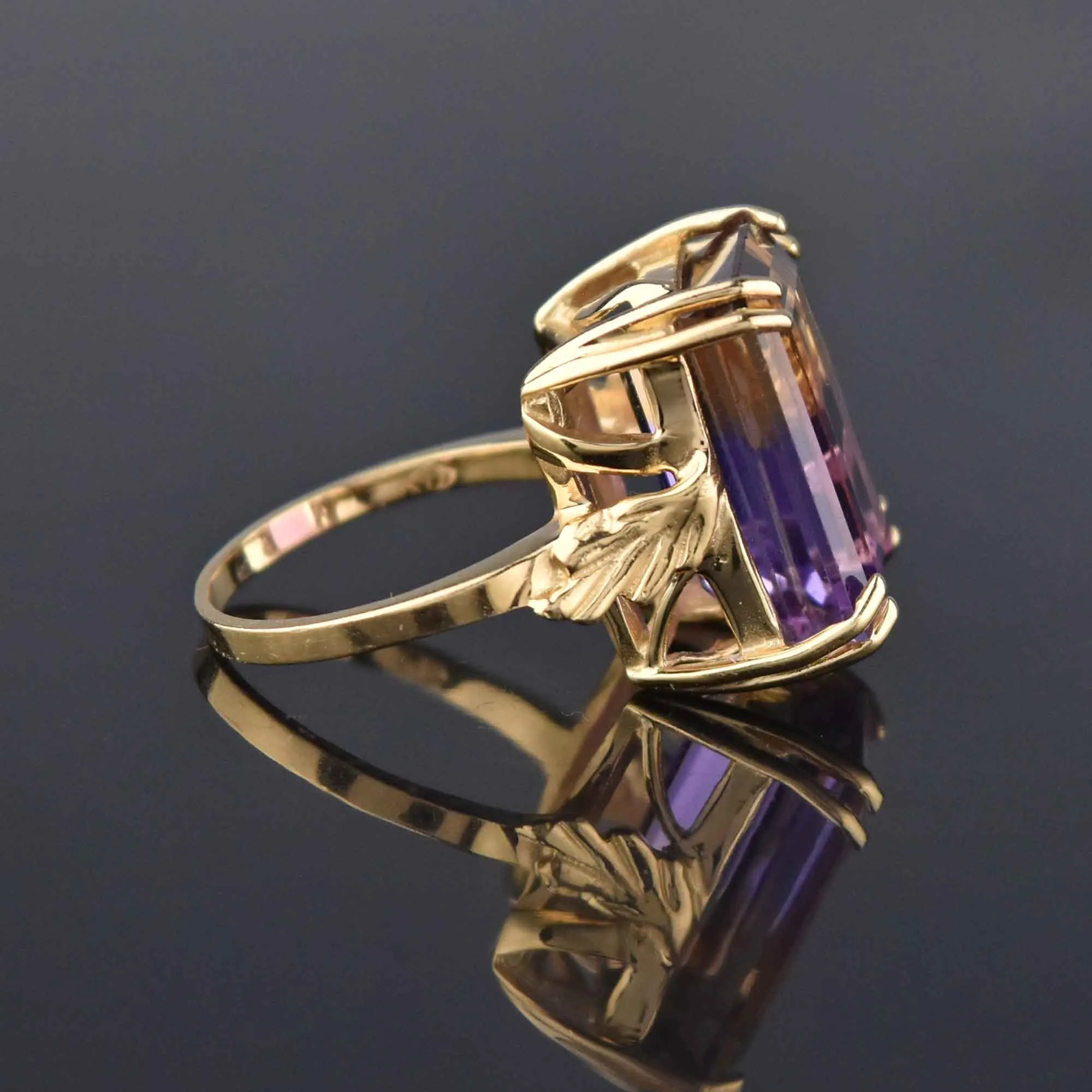 Impressive Vintage 14K Gold Ametrine Cocktail Ring