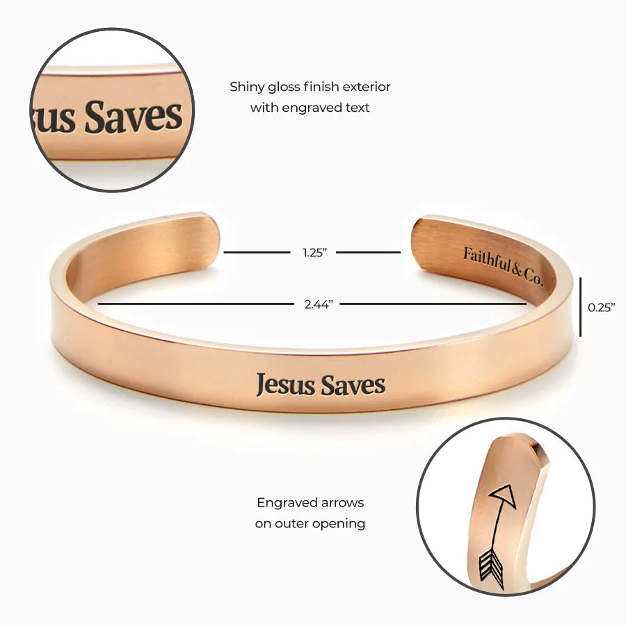 Jesus Saves Personalizable Cuff Bracelet