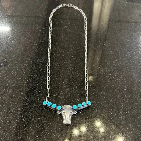 Long Horn Statement Necklace