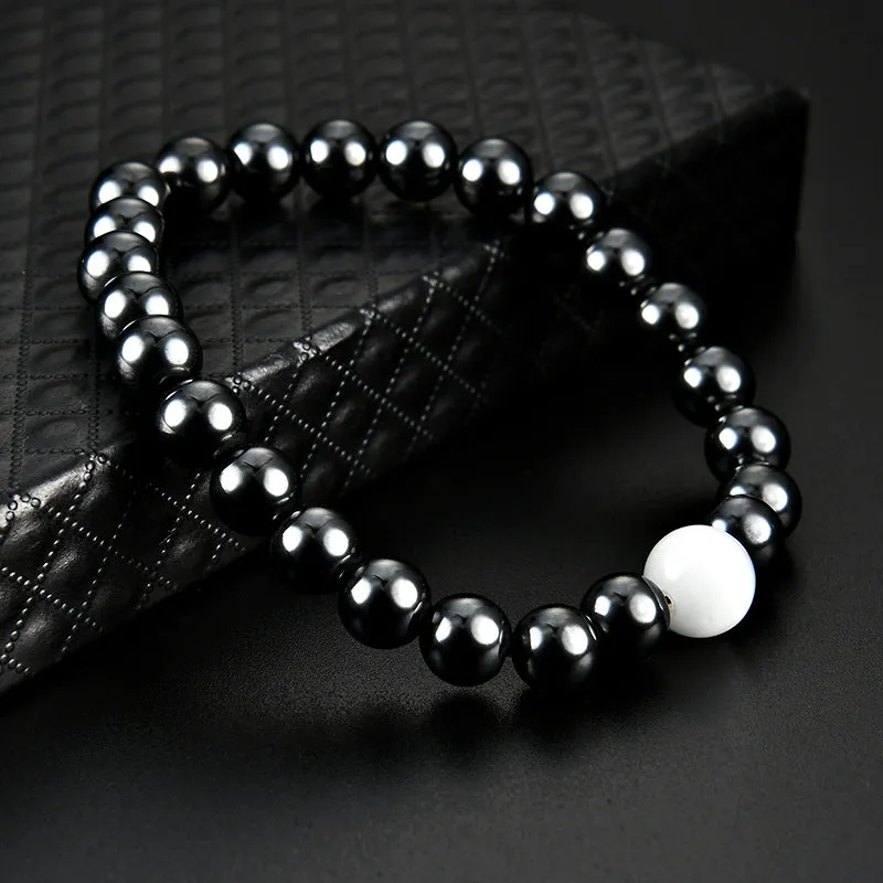 Magnetic Black Magnet Inlaid Pearl Bracelet
