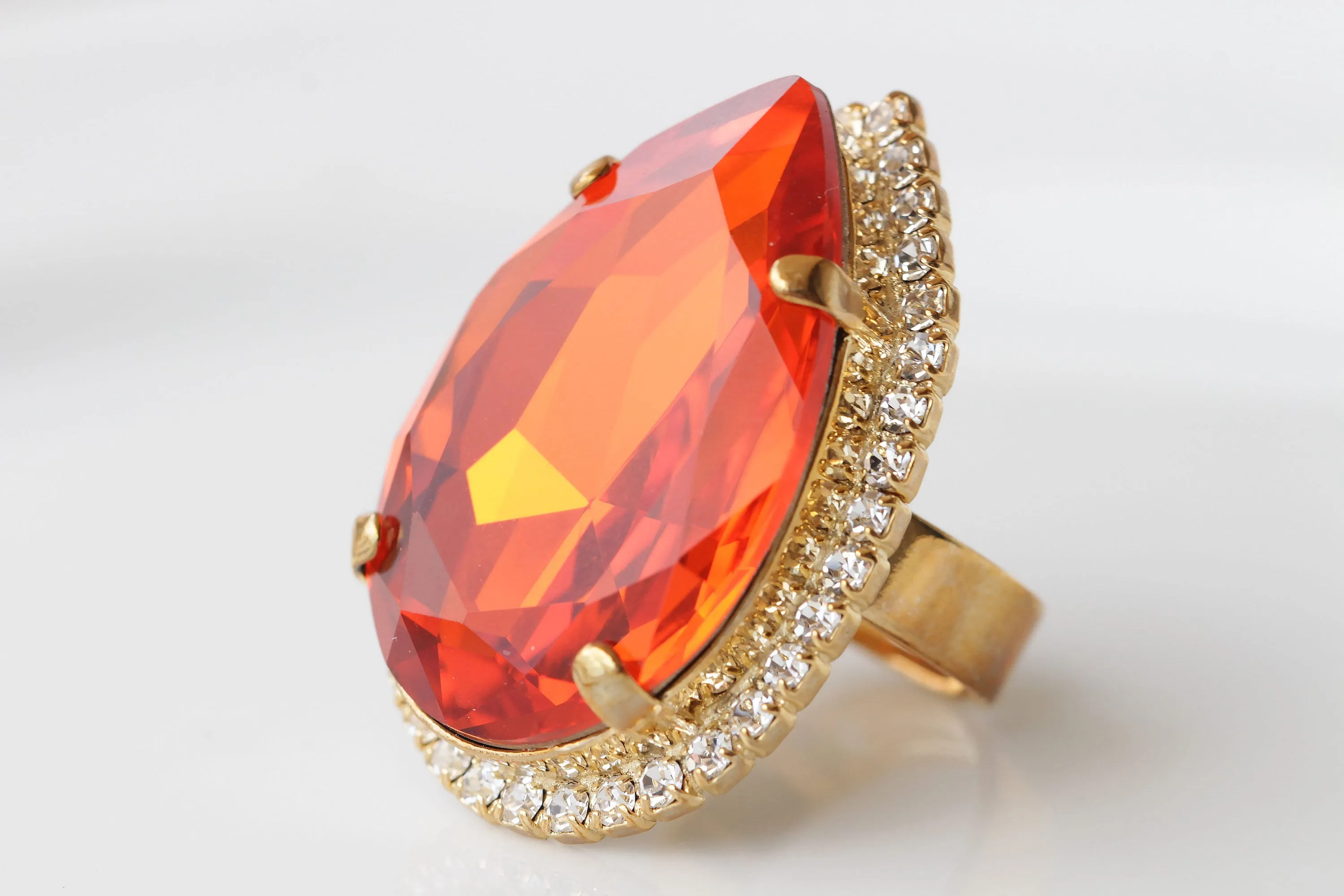 ORANGE TEARDROP RING