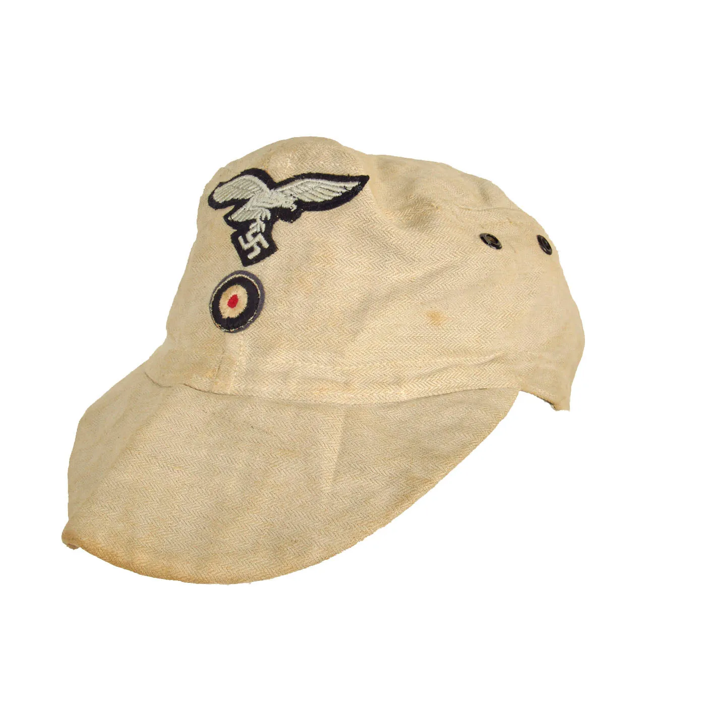 Original German WWII Summer Weight HBT Luftwaffe 58cm Field Cap - Possible Division Hermann Göring - dated 1943