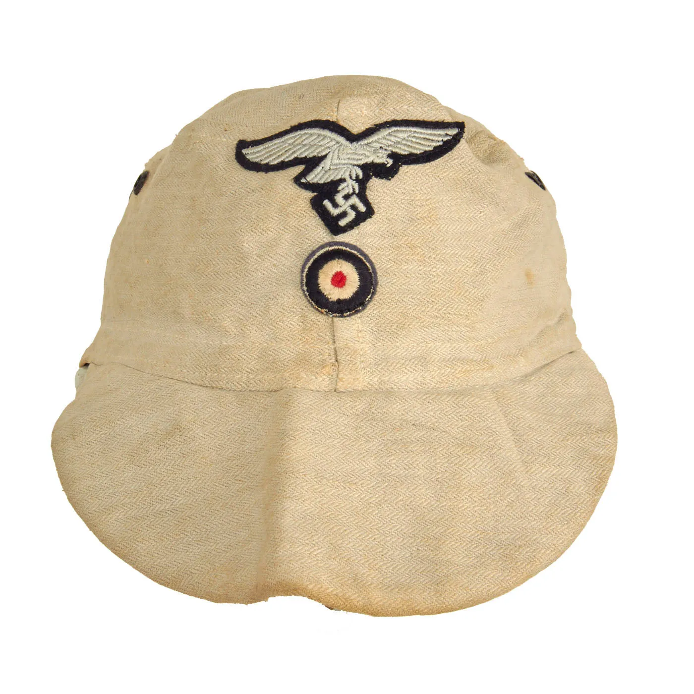 Original German WWII Summer Weight HBT Luftwaffe 58cm Field Cap - Possible Division Hermann Göring - dated 1943