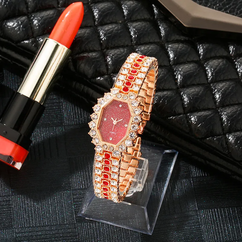 Quartz Watch Women's Fashion Business Watch Student Temperamental Trendy Starry Steel Belt Watch One Piece