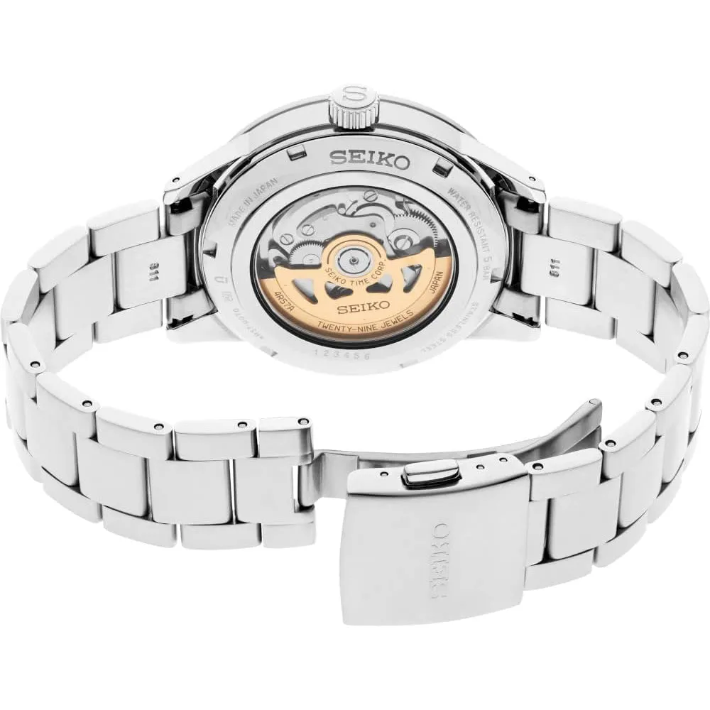 Seiko SSA449 Men's Charcoal Dial 40.8 mm Silver Stainless Steel Band Presage Automatic Watch