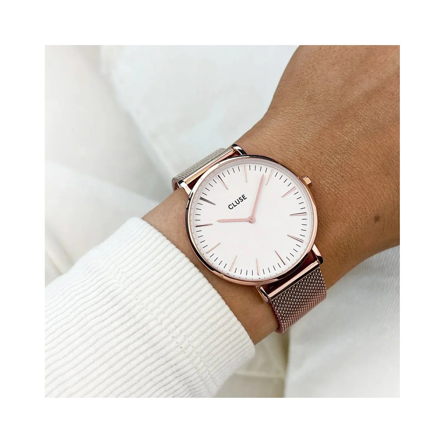 Watch Boho Chic Mesh Rose Gold - Gold/White